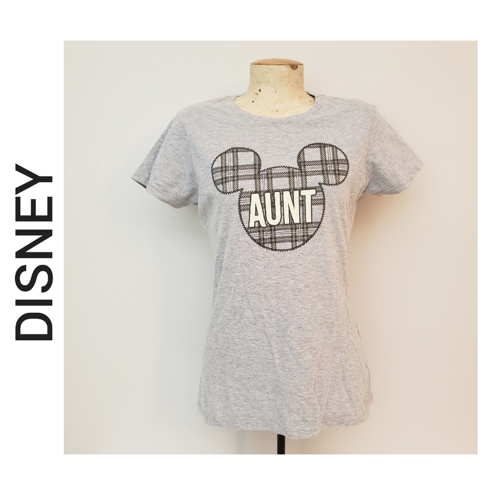 Disney Graphic Tee Aunt Gray T Shirt Size Small Short Sleeve